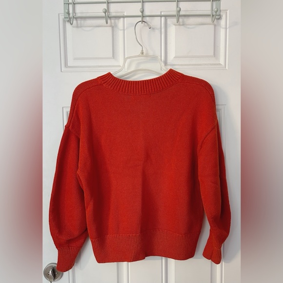 Women’s Orange Knit Banana Republic Crewneck Sweater Size Medium - Picture 2 of 4